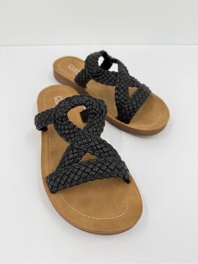 Corkys All Tangled Up Braided Slip On Sandal in Black Size 8